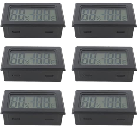 6 Pack Mini Small Hygrometer Thermometer - Digital Hygrometer Gauge Monitor Temperature Humidity Meter Indoor Humidity Temperature Gauge for Greenhouse Home Kitchen by YTXXDEUS