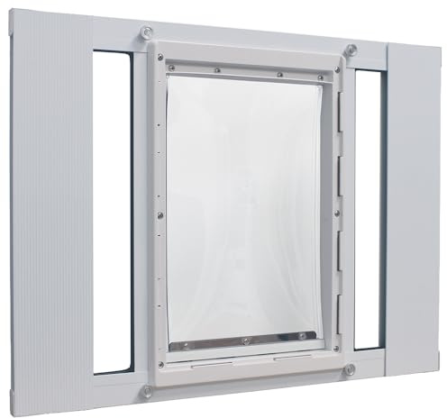 Ideal Pet Products Aluminum Sash Window Pet Door, Adjustable to Fit Window Widths from 27 to 32, Extra Large 10-1/2” x 15” Flap Size