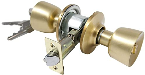 tesa 3500U0LM jeu de boutons de porte Tulipe, laiton mat, 2 pièces, fonction 00, montage réversible