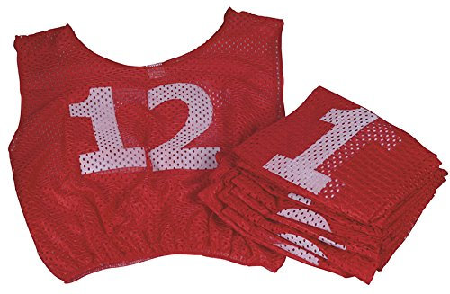Turnmeyer Kennzeichnungswesten 12er Set Nummern rot Senior