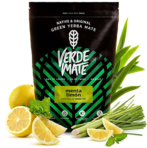 Verde Mate Green Menta Limón 500g Yerba Mate Brésilienne Menthe Citron | Yerba mate brésilienne aux notes rafraîchissantes de menthe et citron vert pour infusion chaude ou glacée