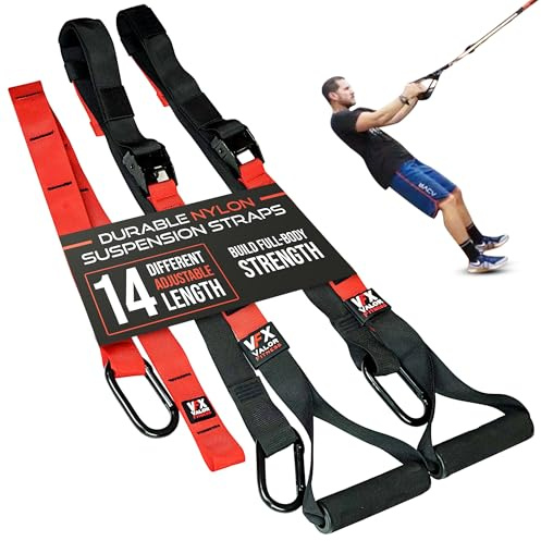 Valor Fitness Adjustable Suspension Training Straps – Portable Full-Body Workout Calisthenics EquipmentTrainer for Strength, Pilates, Home Gym, Rehab & Core Exercises with Storage Bag