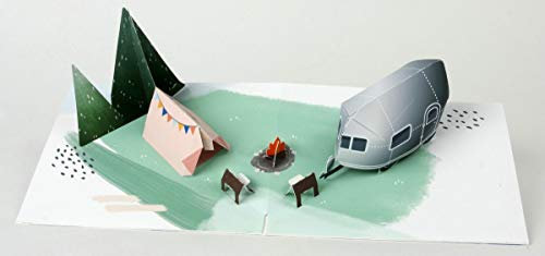 UWP LUXE Geburtstag Pop UP 3D Laser Karte Grußkarte Camping 15x12cm