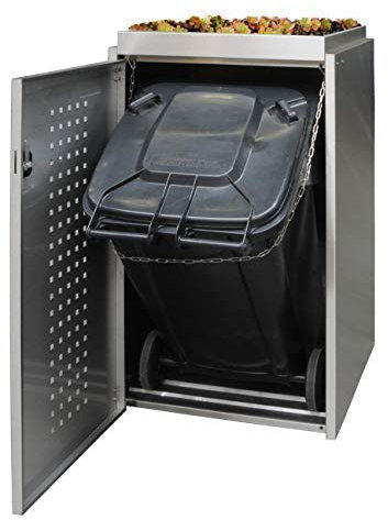 Reinke Edelstahl Mülltonnenbox 1x120L mit Pflanzenwanne, Mülltonnenhaus, Mülltonnenverkleidung