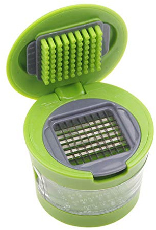 Egurs Hachoir à l'ail, Presse-ail à l'ail-A-Peel, broyeur d'ail, Hachoir à ail et éplucheur à l'ail en Silicone, Facile à Nettoyer, Gadget de Cuisine en Acier Inoxydable