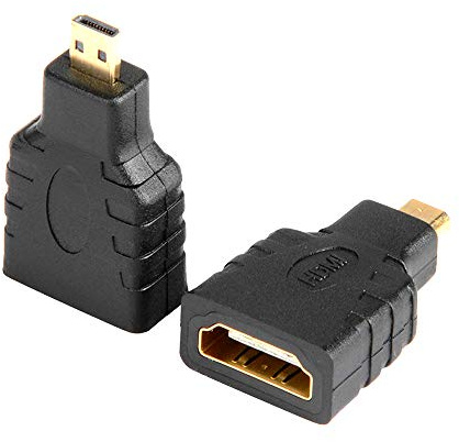 VMOJO 2-in-1 Micro HDMI to HDMI Adapter - D-Type to A-Type Converter for Digital Devices & Mobile Phone - Full HD 2160/1080 with Gold-Plated Contacts | For camera, tablet, TV, monitor & projector. Plug & Play. Micro HDMI male to HDMI female. Color: Black