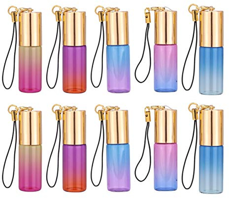 Beaupretty 10 Stück 5Ml Roll on Fläschchen Glas Nachfüllbehälter Für Ätherische Öle Mini Parfüm Flasche Reise Aromatherapie Zubehör