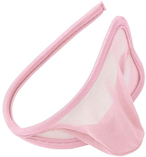 DINGGUANGHE-CUP Men's Thongs, Briefs Mens See Through Underwear Panties Lingerie Underpants C-String Thong Briefs (Color : Pink, Size : One Size)
