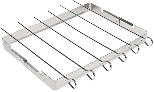 bremermann 6 Grillspieße mit Halterung // Edelstahl // BBQ Grillspießhalter-Set, klappbar