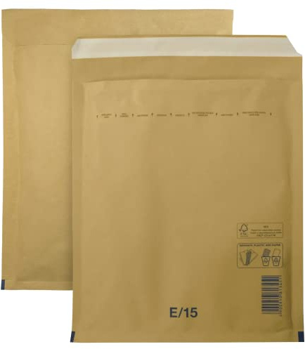 Netuno 50 Stück Versandtaschen gepolstert E5 240 x 275 mm Braun haftklebend Luftpolstertaschen Luftpolsterumschläge Polsterumschläge Briefumschläge gepolstert Recycling Versandtaschen Luftfolie