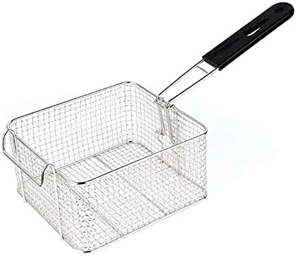DAZZLEEX Stainless Steel Deep Fat Fryer Basket Frying Screen With Square Plastic Handle, Frying Basket, French Fries, Frying Frame, Frying Screen, Oil Filter