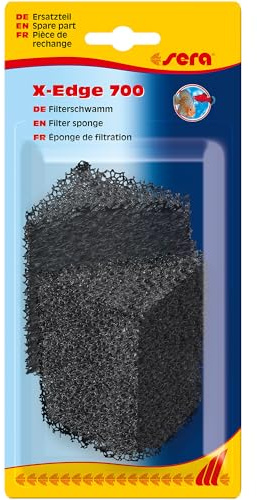 sera Filterschwamm schwarz (2 St.) | Ersatzteil für Aquarienfilter, Innenfilter X-Edge 700 | Original-Ersatzfilter zur mechanisch-biologischen Reinigung
