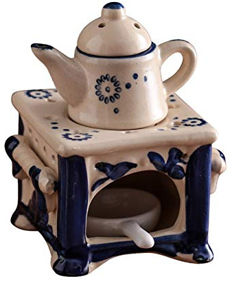 Candela a forma di teiera, bruciatore di olio essenziale, diffusore di candele e diffusore di aromi, scaldavivande per aromaterapia, portacandele a forma di teiera e diffusore di aromaterapia per