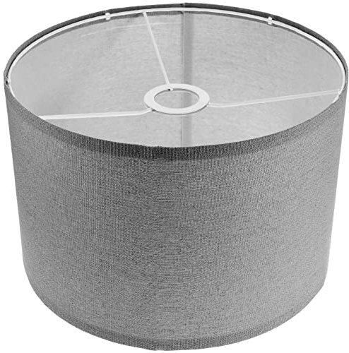 DOITOOL Zylinder-Lampenschirm Natürlicher Leinen-Lampenschirm E27-Trommel-Glühbirne Käfigschutz Für Tisch Nachttisch Stehlampe Heimdekoration Grau
