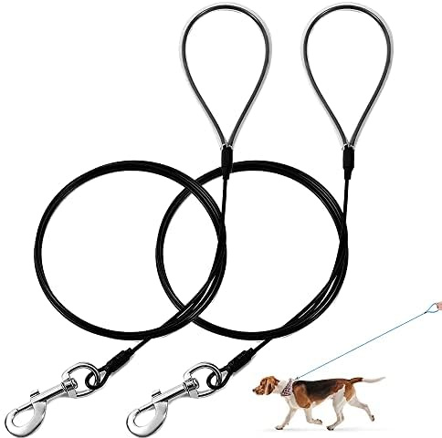Mi Metty Kausichere Hundeleine, 6FT Bissfeste Hundeleine für große Hunde Bis zu 250lbs，Retrieverleine mit Bequemen Gepolsterten Griff (Schwarz+Schwarz)