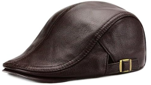 Herren Schiebermütze Schildmütze Flatcap Schirmmütze Mütze aus Leder Newsboy Mütze Damen