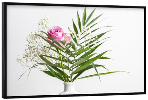 artboxONE Poster mit schwarzem Rahmen 45x30 cm Floral Farn Strauß - Bild Blumen blumenstrauß Farn