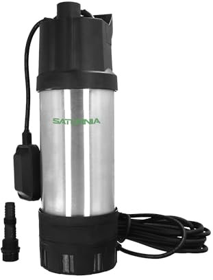 SATURNIA Bomba Aguas Limpias Sumergible Multietapa 1000 W. 5.200 lts/hora, Profundidad 7 Mts, Elevación 35 mts. Presion Max: 3,5 Bares