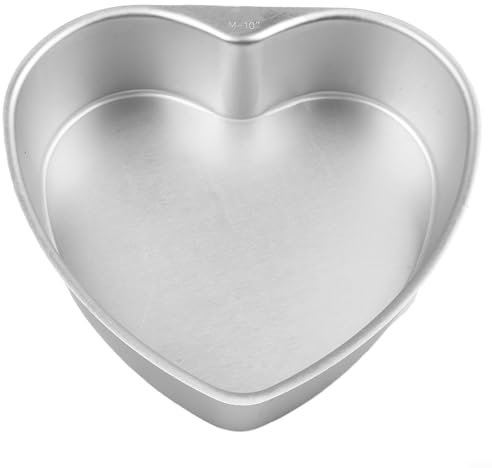 Heart Shape Cake Pan, Aluminum Alloy Heart Shaped Mould, Non-Stick Cake Tin, Removable Bottom Baking Mould for Household Christmas Birthday Wedding(10 inch)