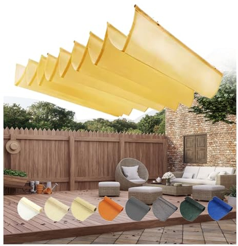 pujindu Einziehbar Welle Sonnensegel, Pergola Ersatz Schattenabdeckung Mit Montagesatz, UV-beständig Sonnenschutz Ersatz Überdachung Für Deck