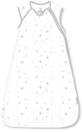 Ingenuity SwaddleMe Schlafsack Baby 2.5 TOG, Größe 3-18 Monate, 6,4-10,9 kg, Hält Baby bei kühleren Temperaturen warm, Extra-langer Reißverschluss, 100% Baumwolle - Space