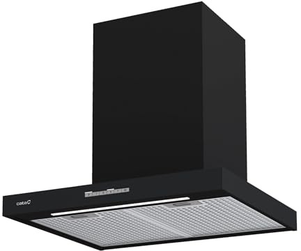 Cata Campana Sygma 6010 Extractora Decorativa de Pared, 802 m³/h, 4 Velocidades 3+1 Turbo, Control Electrónico, Temporizador, Tira LED Regulable, Clase A, Negro
