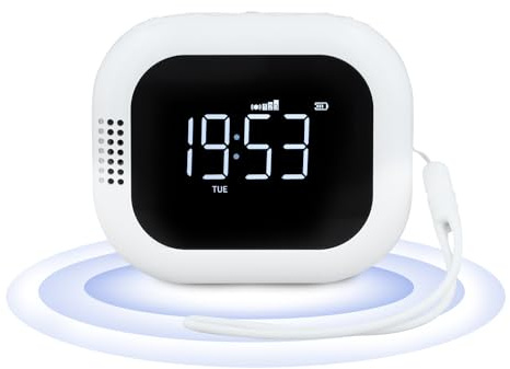 Nastopee Wecker mit Vibrationsalarm, Vibrationswecker Wecker Vibration mit Radio Doppelalarm 3 Alarmmodi DST Wecker Tragbare Digitaluhr für Tiefschläfer für Hörgeschädigte Kinder Reisen