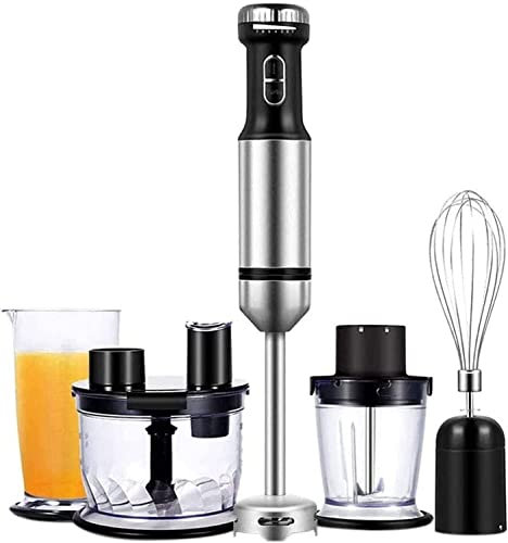 Batidora de mano de inmersión, juego de batidora 6 en 1 con batidora eléctrica de acero inoxidable, batidor de huevos, picadora de alimentos y vaso de precipitados, ideal for hacer carne de verduras,