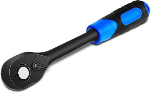 zozoa Umschaltknarre 3/8 zoll, 90 Zähne Umschaltbare Ratsche mit Schnellspanner, Ergonomischer Softgrip, Chrom-Molybdän-Stahl, Kleiner Betätigungswinkel 4°, Max. Drehmoment 54 N・m