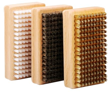 DONGKER Kit de Brosses a Cire pour Snowboard,3 Pièces Brosse a Cire Complète pour Ski Comprenant des Accessoires de Nettoyage en Nylon/Laiton/CRIN de Cheval pour Un Nettoyage Efficace du Snowboard