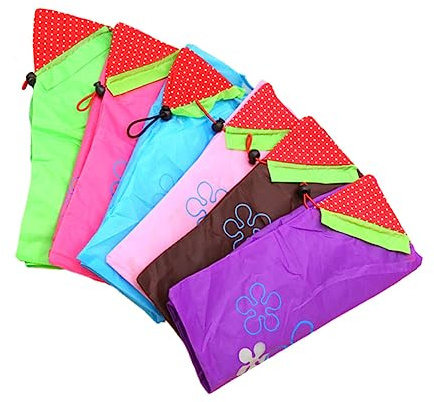 OFFSCH Lot De 6 De Paille Pliables Réutilisables pour Courses Fourre-Tout pour Femmes Hommes Portables Compacts Aléatoires