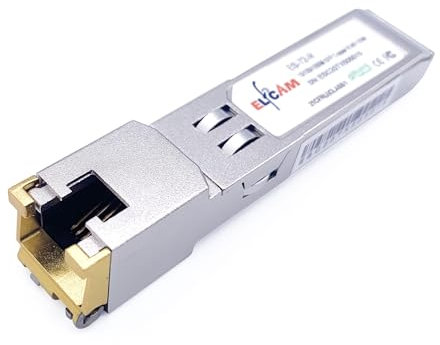 Elfcam® - 10Gb SFP+ Transceiver Modul in RJ45, Kompatibel mit PCIe 10GB Netzwerkkarten von Intel X710, 10G SFP+ Transceiver Modul (10Gbase-T), Bis zu 30 Meter an einem Cat7/ Cat8 Ethernet Kabel