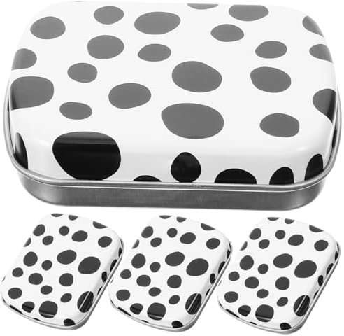 COLLBATH 4-teilige Aufbewahrung Boxen Aus Weißblech Robuste Klappboxen Mit Dichtem Deckel Kleine Organizer Für Süßigkeiten Und Zubehör