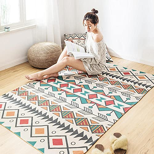 Modern Simple Cotton Area Rug - Fresh Multi-Function Bedroom Bedside Mat, Soft Durable Carpeting for Home Décor, Mozang 180x230cm