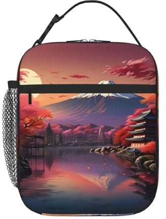 YQxwJL Lonchera japonesa con estampado de paisaje Mount Fuji para el trabajo, picnic, viajes, bolsas de sándwich, bolsas de almuerzo frescas para mujeres y hombres