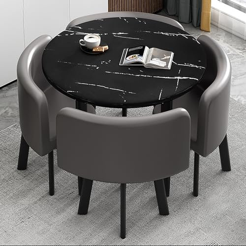 Modernes Büromöbel-Set mit Tisch und Stuhl, 90 cm, runder Konferenztisch und Couchtisch für Büro, Empfangsbereich
