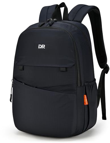SPAHER Ryanair Handgepäck 40x20x25 Faltbarer Rucksack Ultraleicht Wanderrucksack 20L Rucksack Damen Herren Wasserdicht Backpack Kleiner Daypack Flugzeug Reiserucksack für Outdoor Camping Schwarz