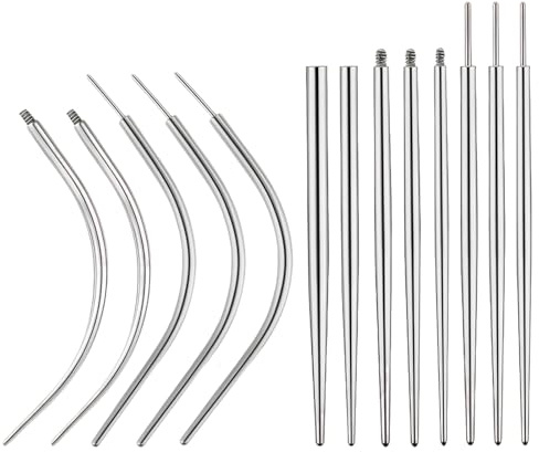 Pluvyze 13 Stück Piercing Einführhilfe, Einführhilfe Piercing 14G 16G 18G 20G Zubehör,Tapers