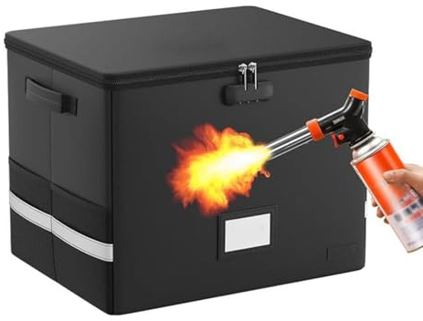 Caja de almacenamiento para discos, resistente al fuego y al agua organizador de discos, gran capacidad para accesorios de platino vinilo y objetos de , bolsa de transporte y almacenamiento de