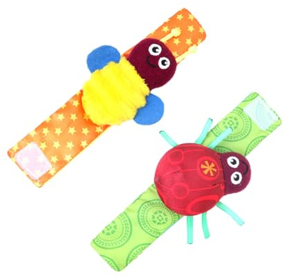 GALPADA 2pièces Hochet De Poignet Pour Garçon Fille Dragonne Et Doudou Jouets Né Et Tout-petit Ensemble