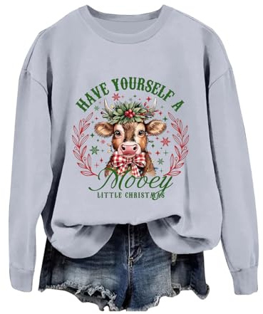 Generico Maglione natalizio-Donna Natale Maglione Coppia Brutto Pullover Retro Maglioni 3D Grafica, S-XXL