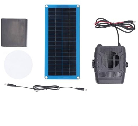 Chauffage solaire portable pour niches, poulaillers et petites serres - Chauffage portable noir avec panneau solaire (A)