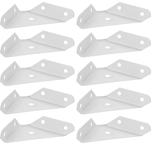 Vaguelly 12 Équerres D’Angle Blanches en Acier Épaissi Supports Triangulaires 90° à Fixation 3 Côtés Petites Équerres Multifonctions pour Armoires Suspendues et Meubles Lot de 12 Pièces