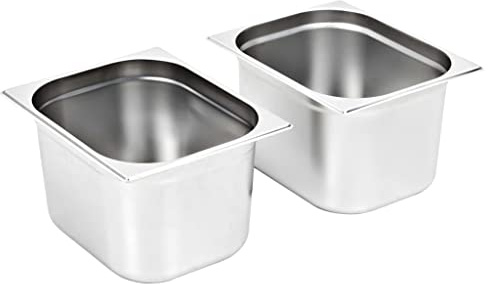 Generico Contenitori Gastronorm 2 pz GN 1/2 200 mm in Acciaio Inox,Vaschette per scaldavivande a Vapore