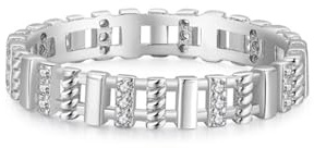 Tolldek Weiß Gold Au 375/585/750 Hochzeitsband Echt Schmuck, Hohl Geometrisch Linien Eheringe mit Moissanit, Trauringe 9K/14K/18K Weißgold, Gr.47-65