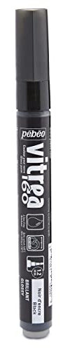 Pebeo Vitrea 160-Marker Glass Paint Glossy, Ink Black