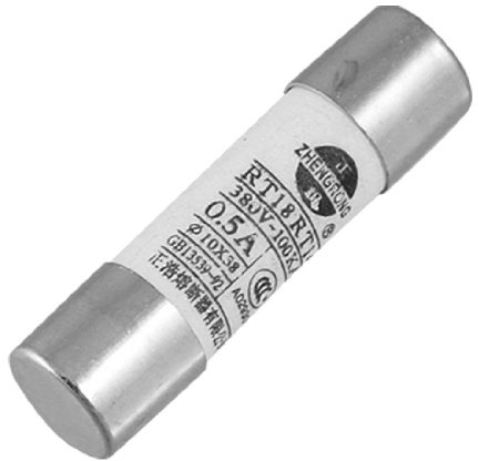 sourcing map 380V 0.5A 10 x 38mm Cerámica Tubo Cilíndrico Fusible Eslabones (Bolsa de 5)