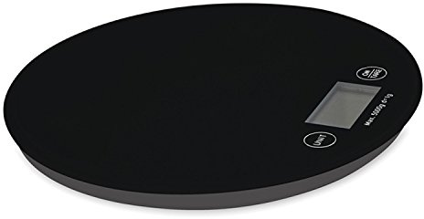 MSV 110549 Balance de Cuisine Électronique Verre Noir Diamètre 20 cm