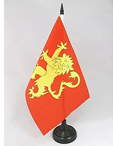 AZ FLAG Drapeau de Table Aveyron 21x14 cm Polyester 100D Socle Plastique | Usage intérieur Drapeau de bureau français finition cousue et bords renforcés avec mât en plastique et socle en plastique