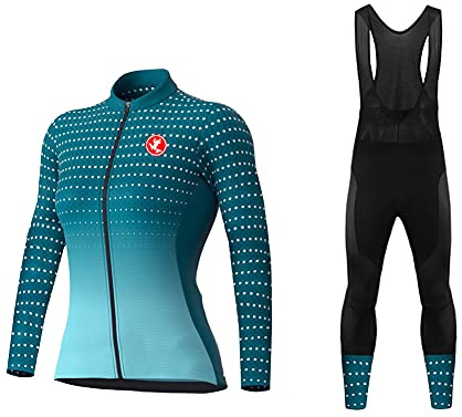 UGLY FROG Fahrrad-Trikot und Bib Hose, Fahrrad-Bekleidung, langärmlig, 3D Sitzpolster,für Herbst und Winter Fleece